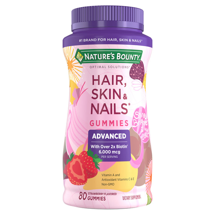 Nature's Bounty Advanced Hair, Skin and Nails gummies with 2x Biotin